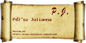 Pósz Julianna névjegykártya